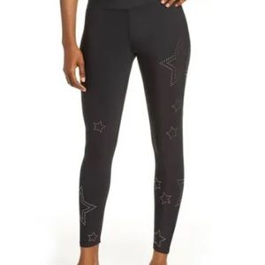 soul cycle size small black leggings with studded stars